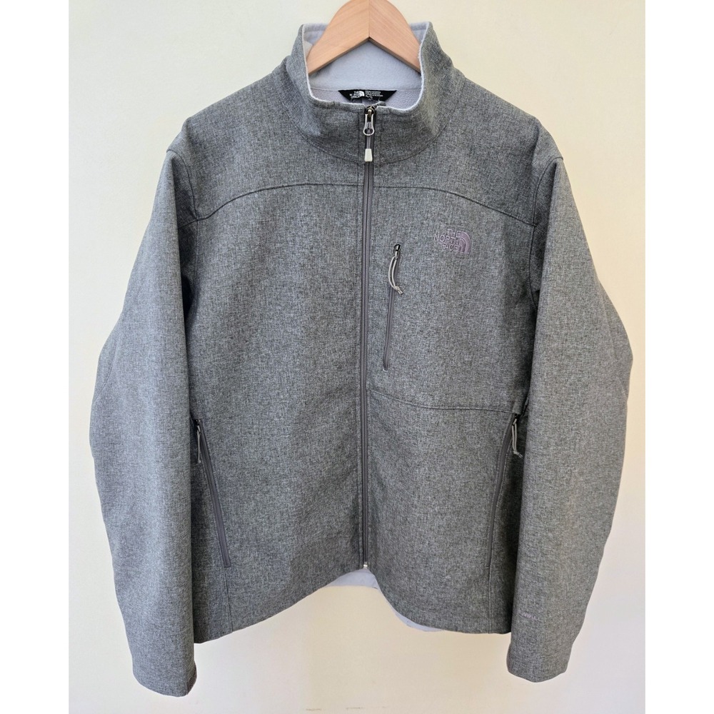 The North Face Jacket Men's XL Gray Windwall Fleece Lined Full Zip Outdoor